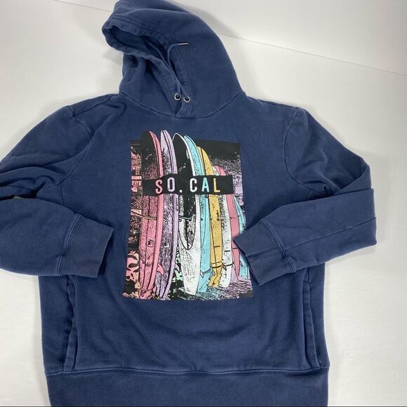 Aeropostale Blue SO CAL Surfboard Sweatshirt Hoodie L - Picture 2 of 8